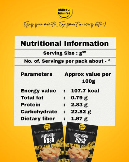 Multi millet Rusk -200gm(without Maida and Preservatives)